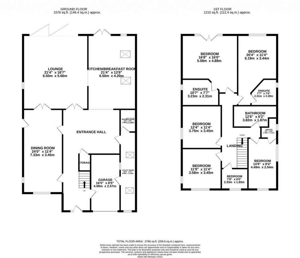 Floorplans For Bedford Road, Rushden