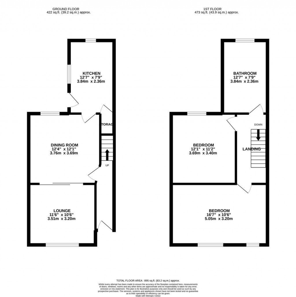 Floorplans For Gladstone Street, Raunds, Wellingborough