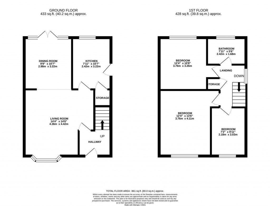 Floorplans For Park Road, Burton Latimer, Kettering