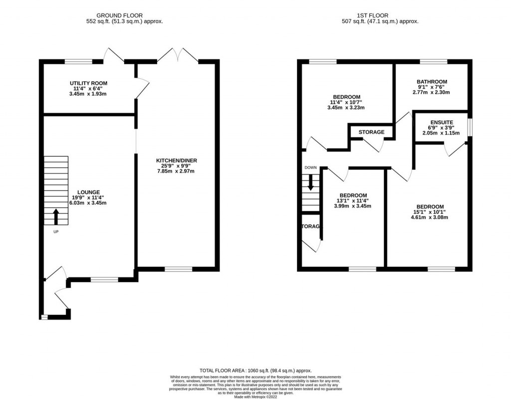 Floorplans For Rose Close, Rothwell