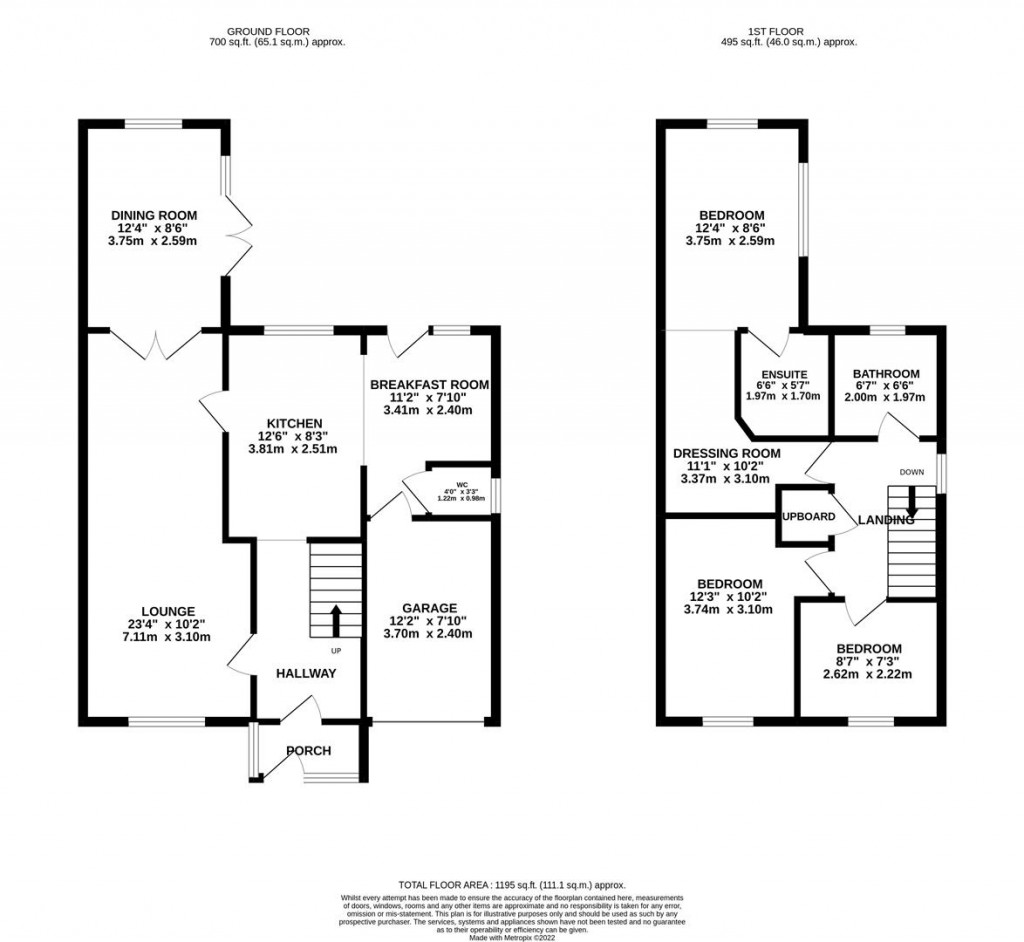 Floorplans For Barker Road, Earls Barton, Northampton