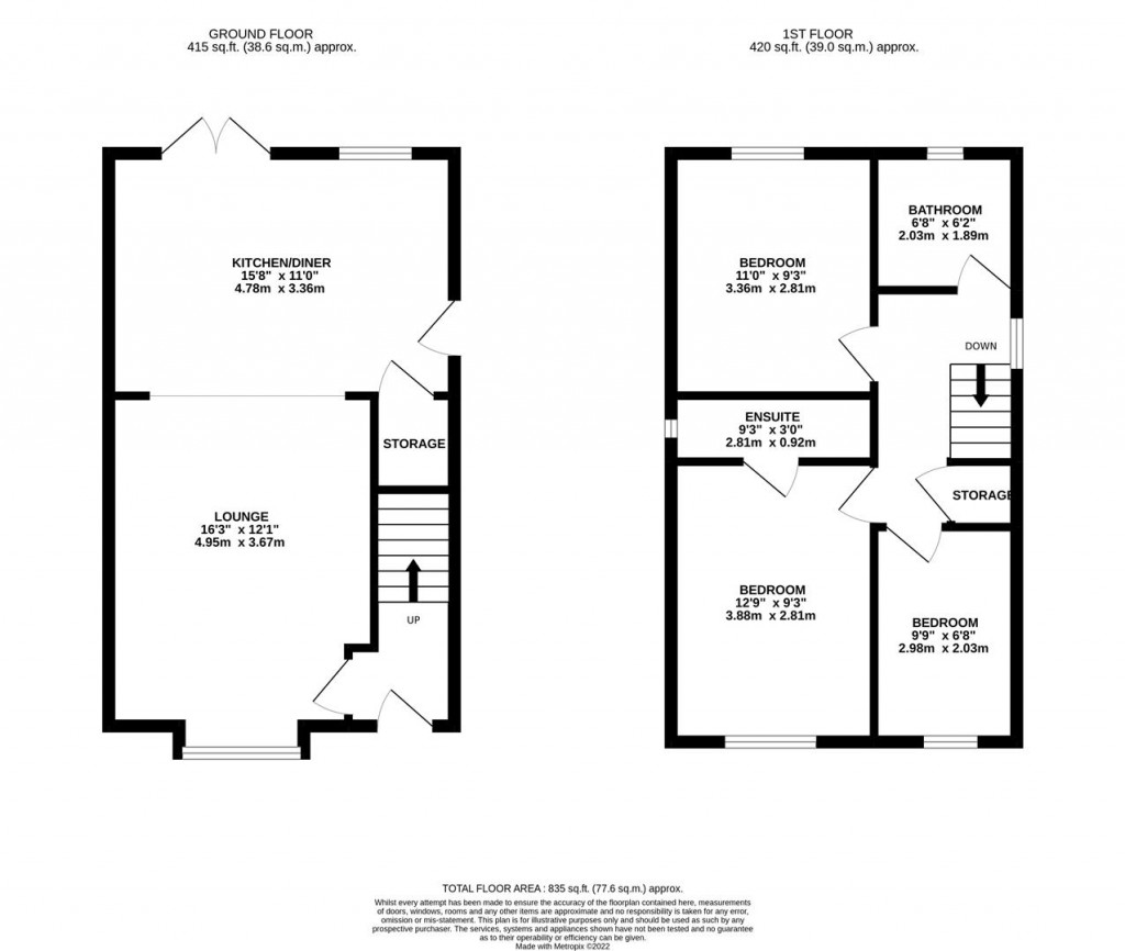 Floorplans For Harden Close, Great Oakley, Corby