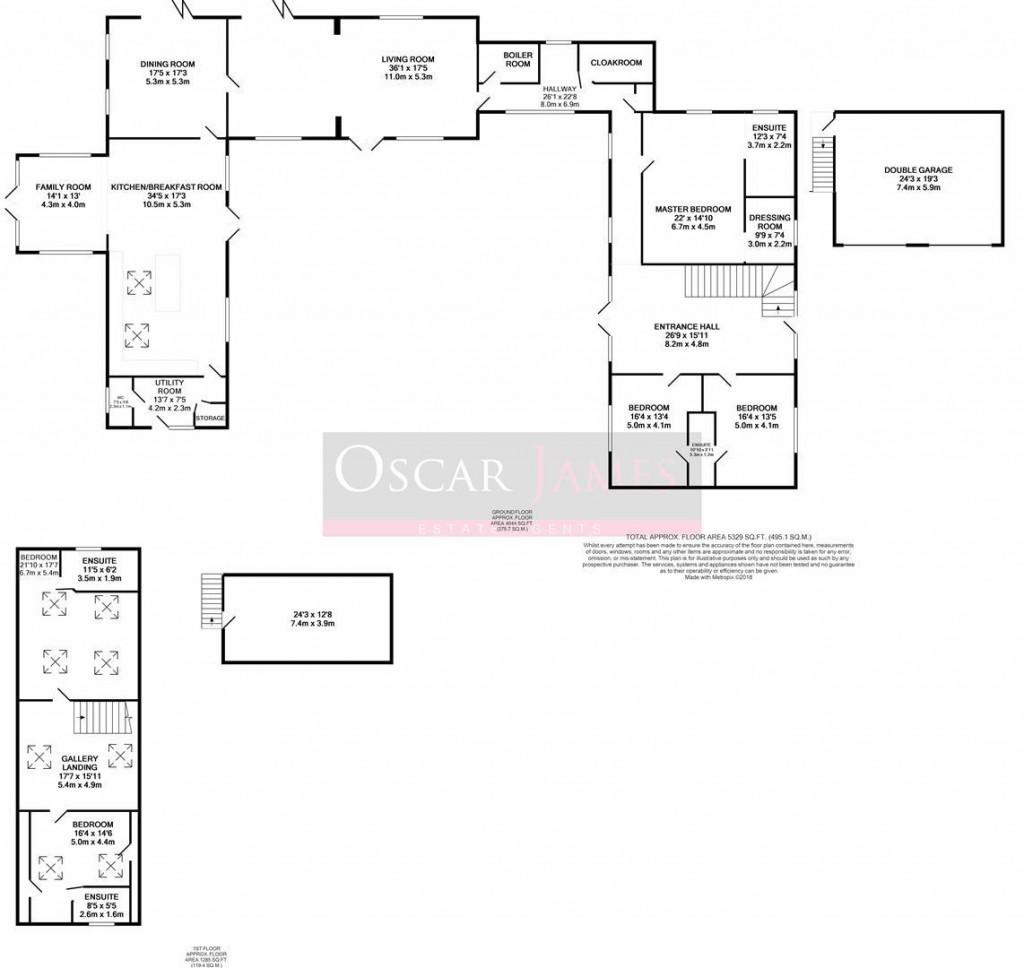 Floorplans For Church Lane, Stow Longa