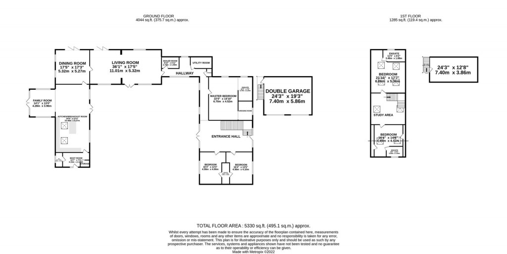 Floorplans For Church Lane, Stow Longa