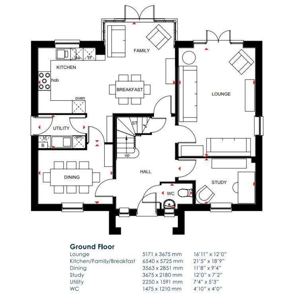 Floorplans For Cuckoo Drive, Kibworth