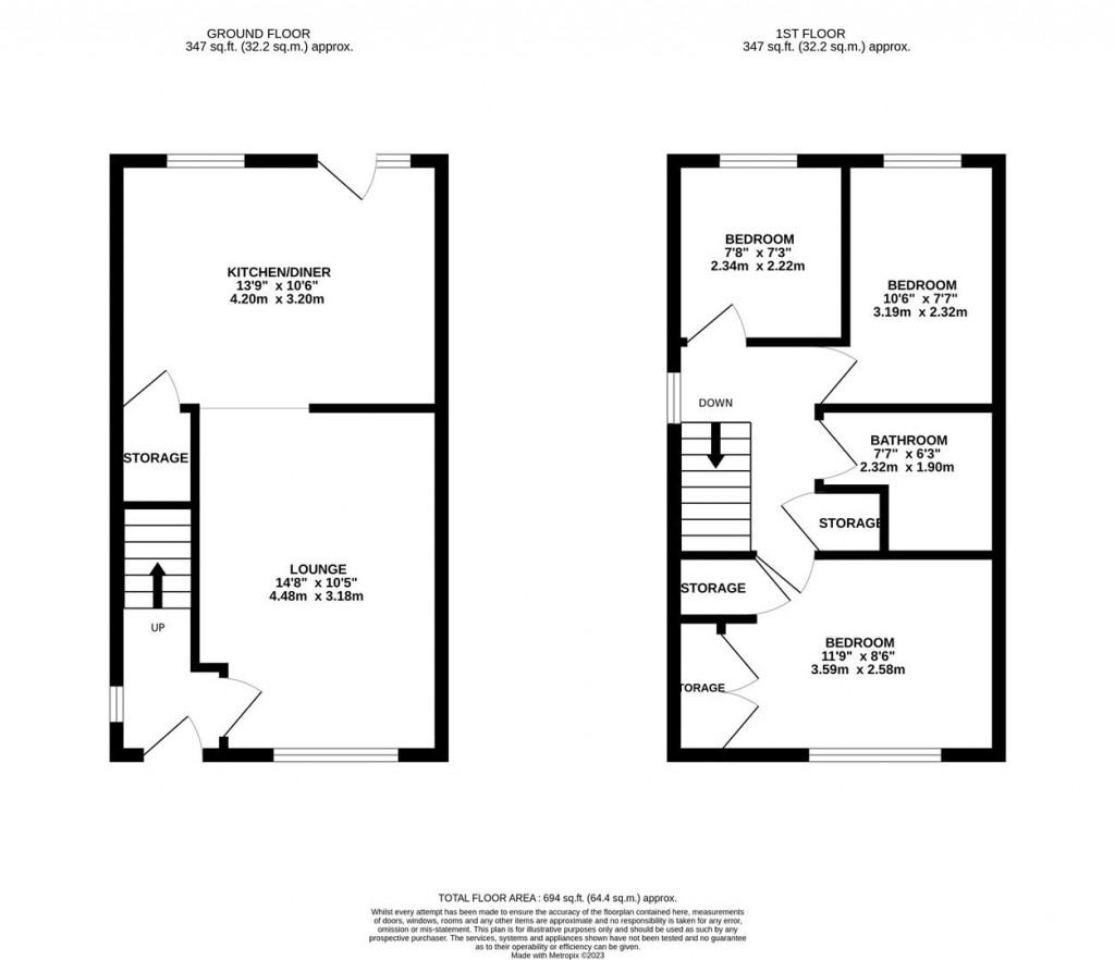 Floorplans For Coniston Close, Wellingborough