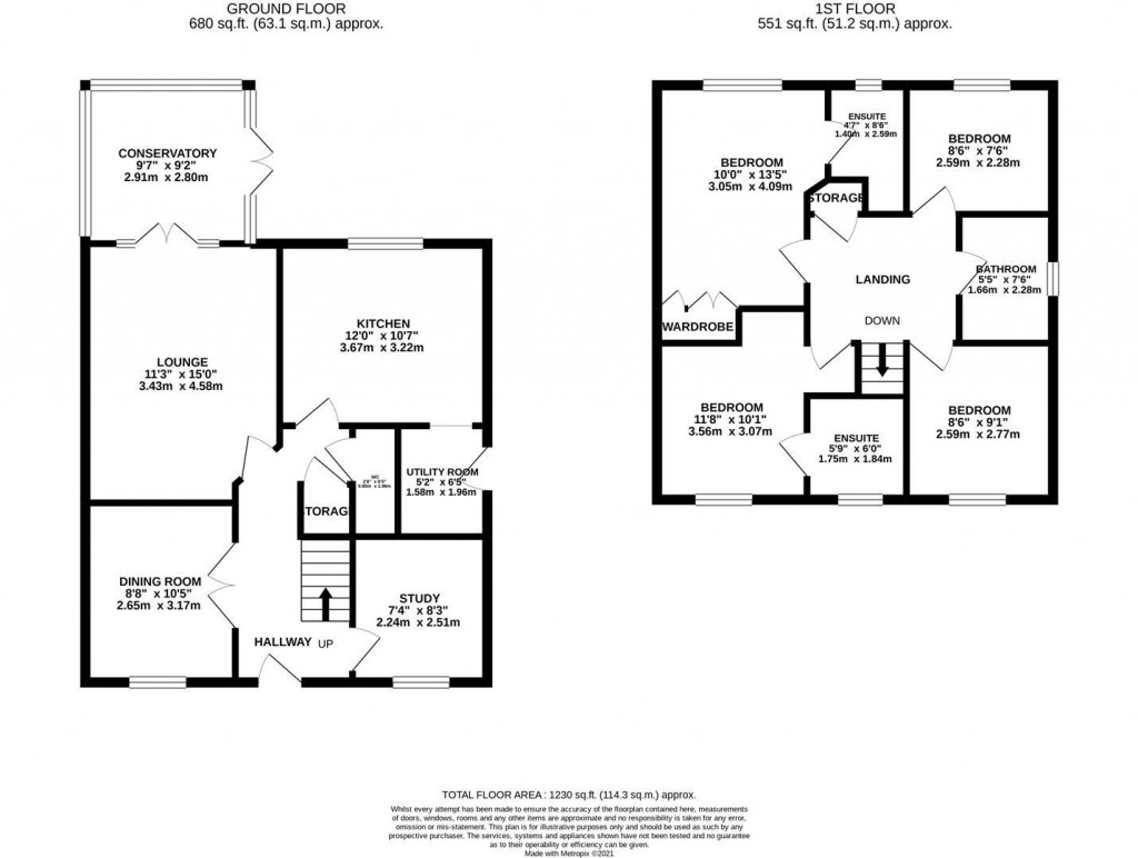 Floorplans For Mulberry Close, Desborough