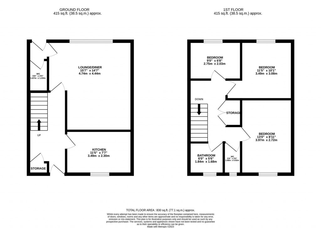 Floorplans For Elizabeth Walk, Northampton