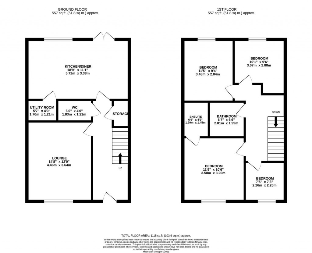 Floorplans For Foundry Avenue, Barton Seagrave, Kettering