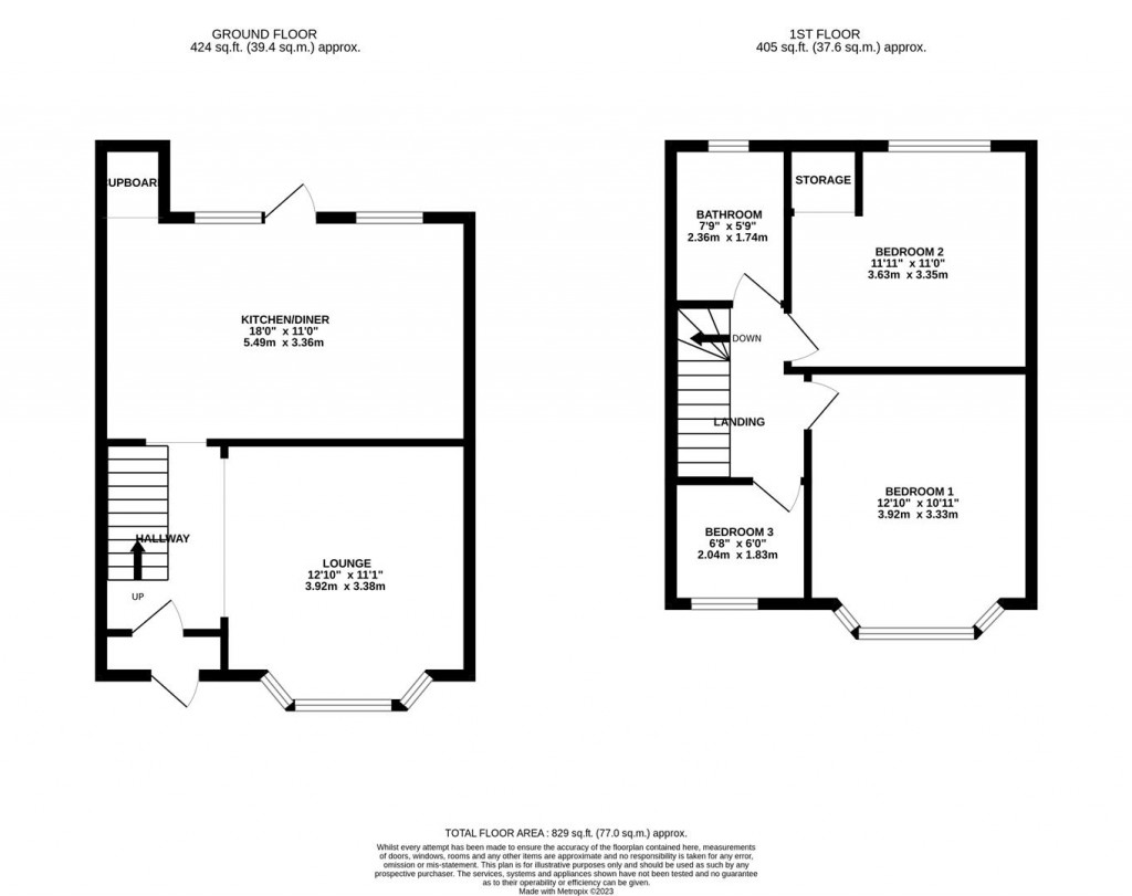 Floorplans For Hillside Avenue, Kettering