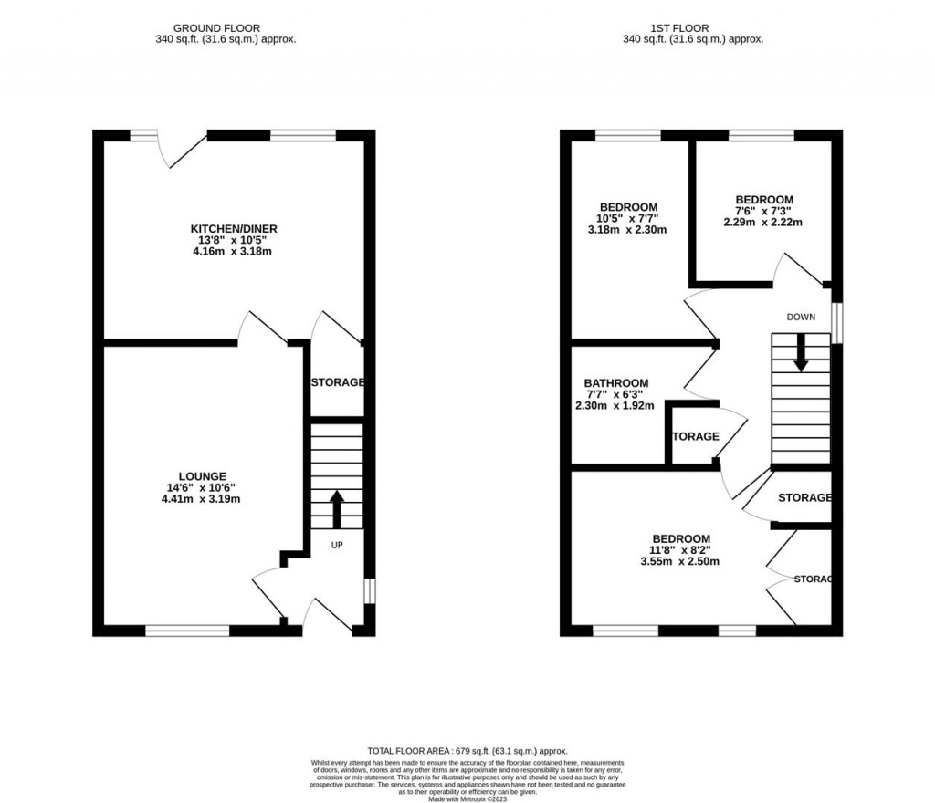 Floorplans For Ambleside Close, Wellingborough
