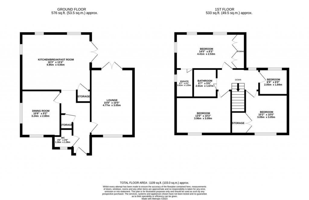 Floorplans For Huntingdon Close, Corby