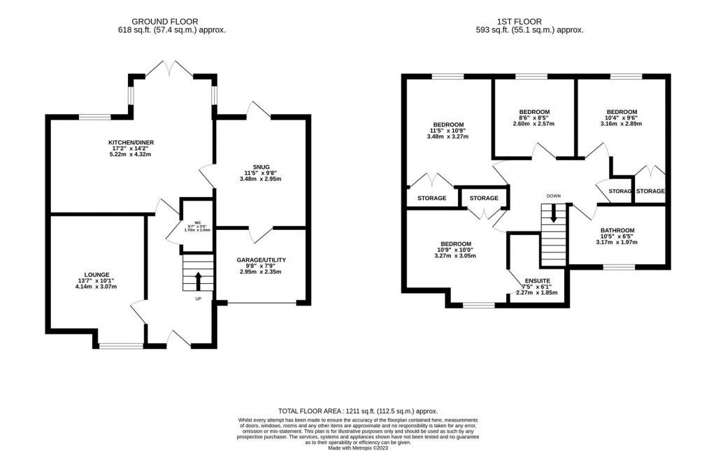 Floorplans For Virginia Crescent, Burton Latimer, Kettering