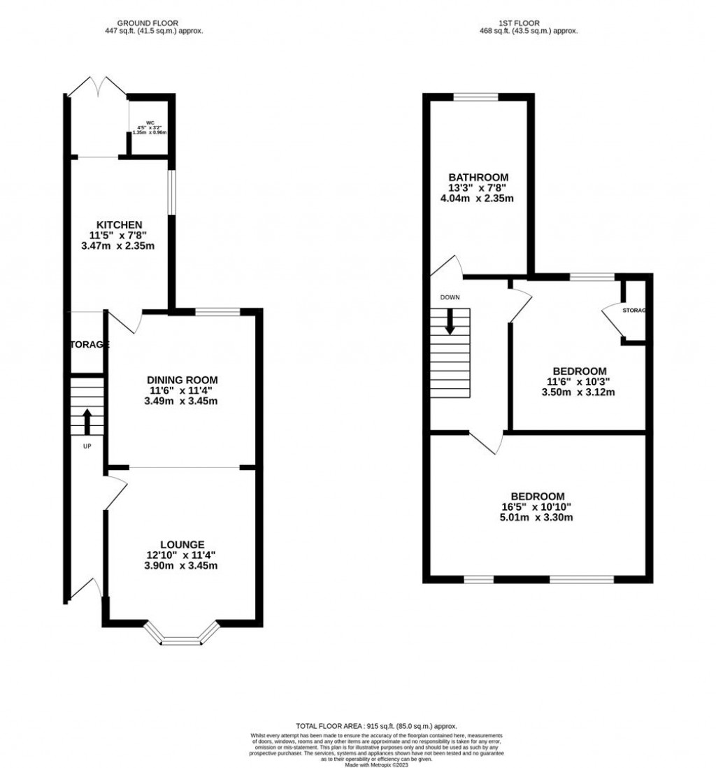 Floorplans For Pioneer Avenue, Burton Latimer, Kettering