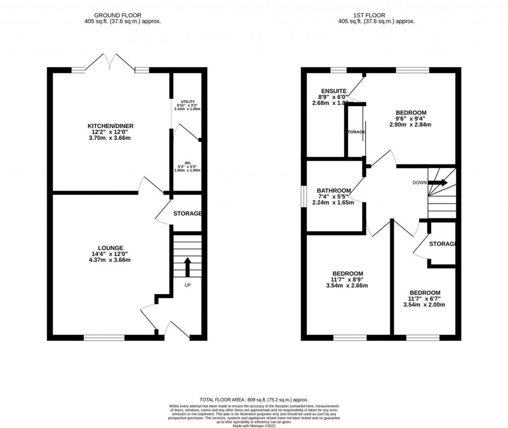 Floorplans For Hanging Barrows, Boughton, Northampton