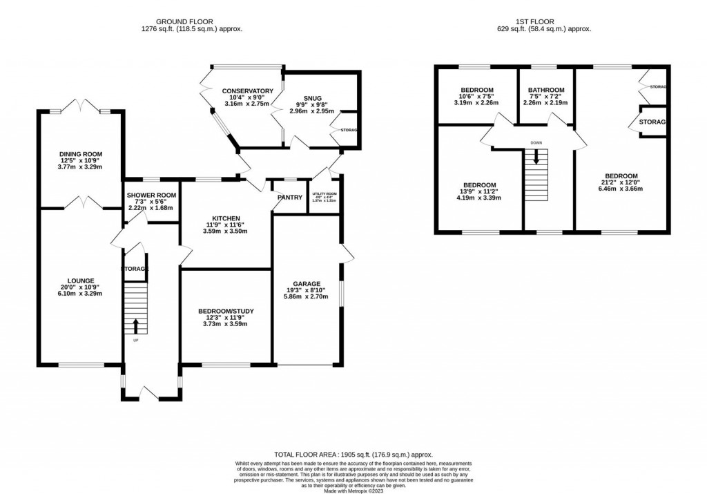 Floorplans For Main Street, Little Harrowden, Wellingborough