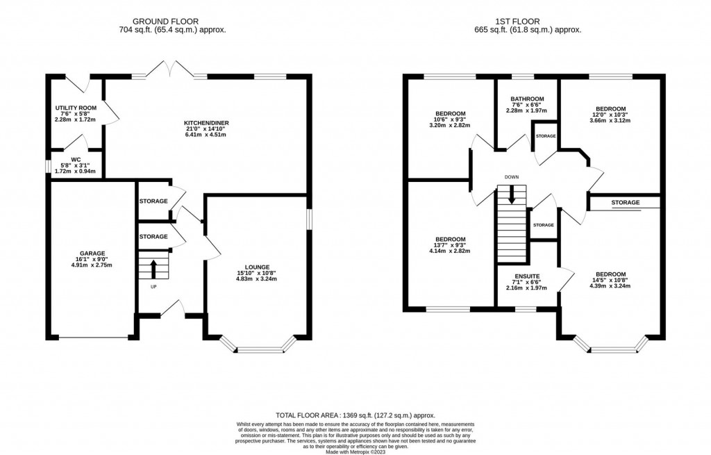Floorplans For Rook Close, Barton Seagrave, Kettering