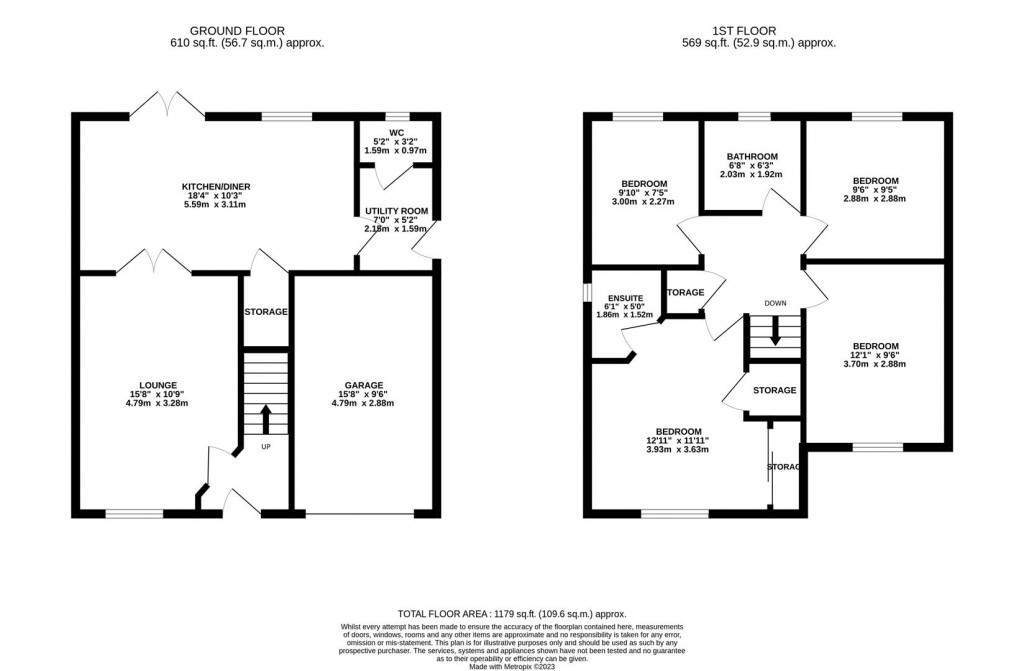 Floorplans For Asbrey Close, Barton Seagrave