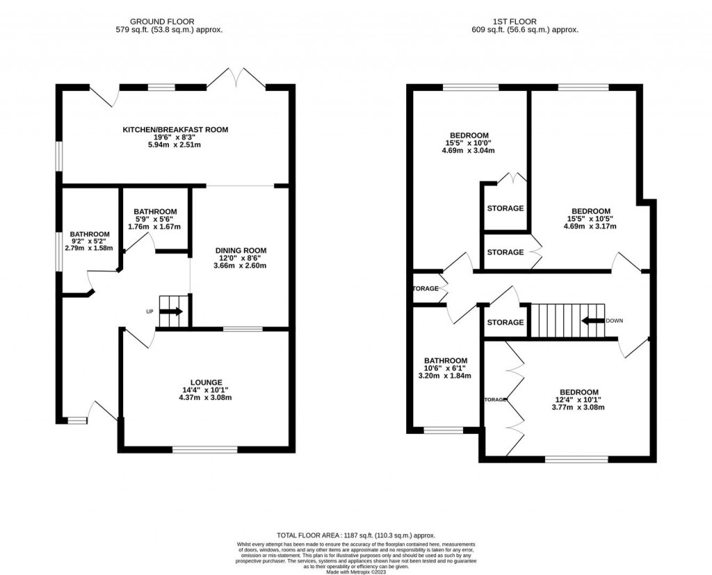 Floorplans For Conway Drive, Burton Latimer, Kettering