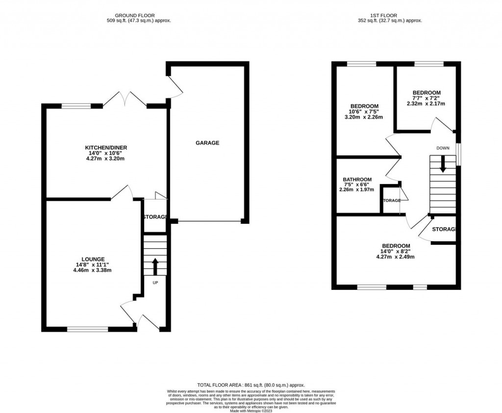 Floorplans For Windermere Drive, Wellingborough