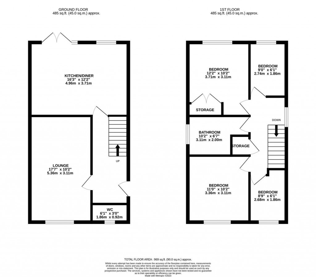 Floorplans For Saxon Way, Raunds, Wellingborough