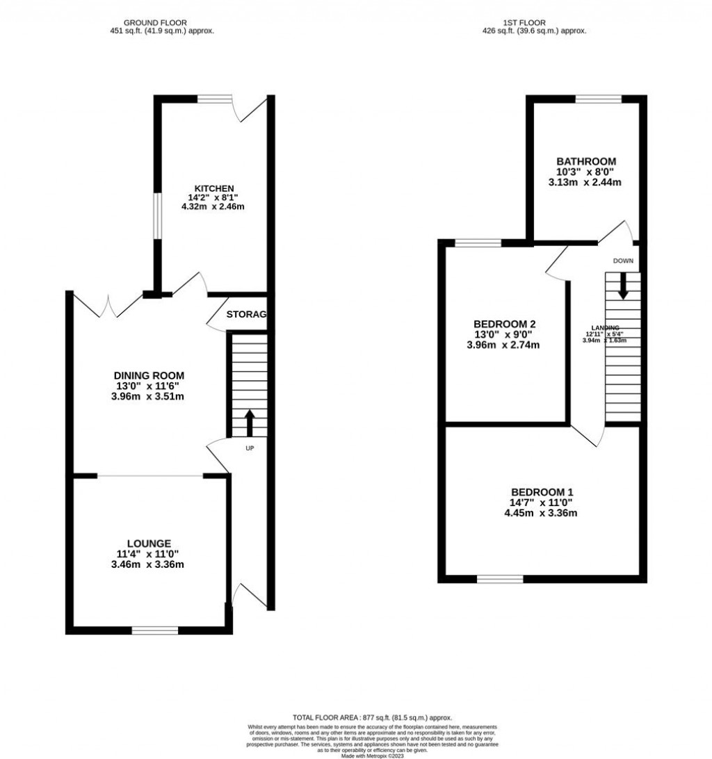 Floorplans For Rosebery Street, Burton Latimer