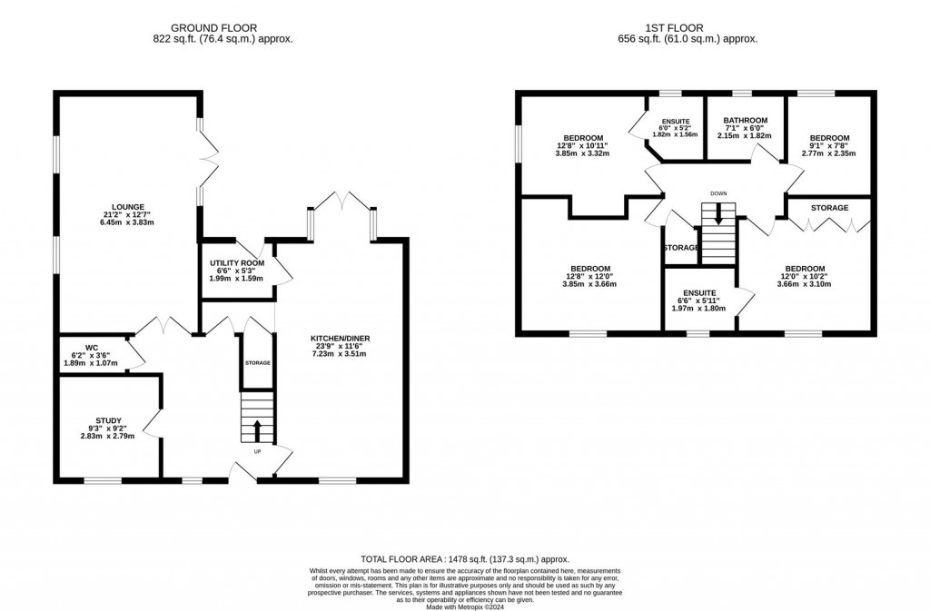 Floorplans For Nethertown Way, Mawsley