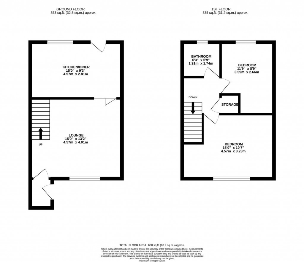 Floorplans For Melrose Close, Kettering