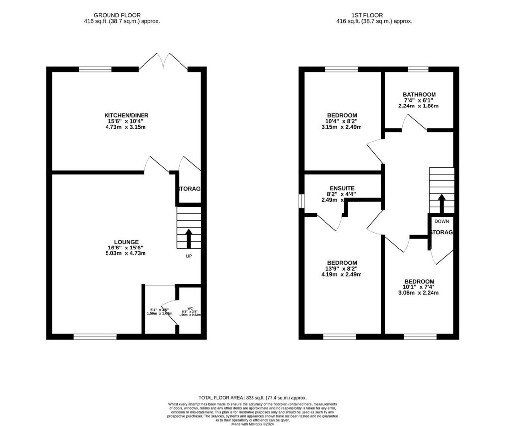Floorplans For Brockhall Crescent, Barton Seagrave
