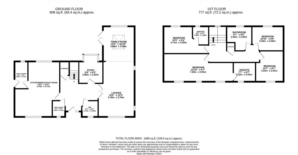 Floorplans For Disbrowe Court, Chelveston