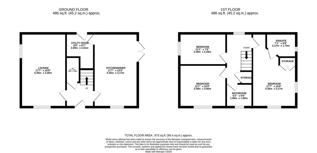 Floorplans For Baldwin Drive, Burton Latimer