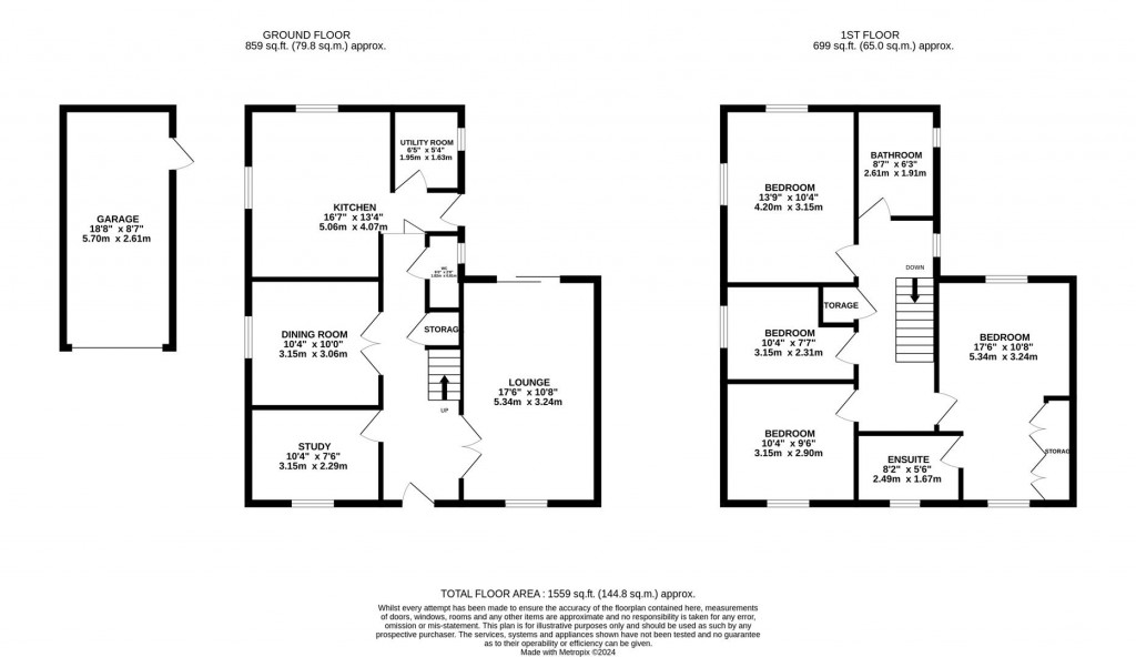 Floorplans For Chedington Close, Barton Seagrave