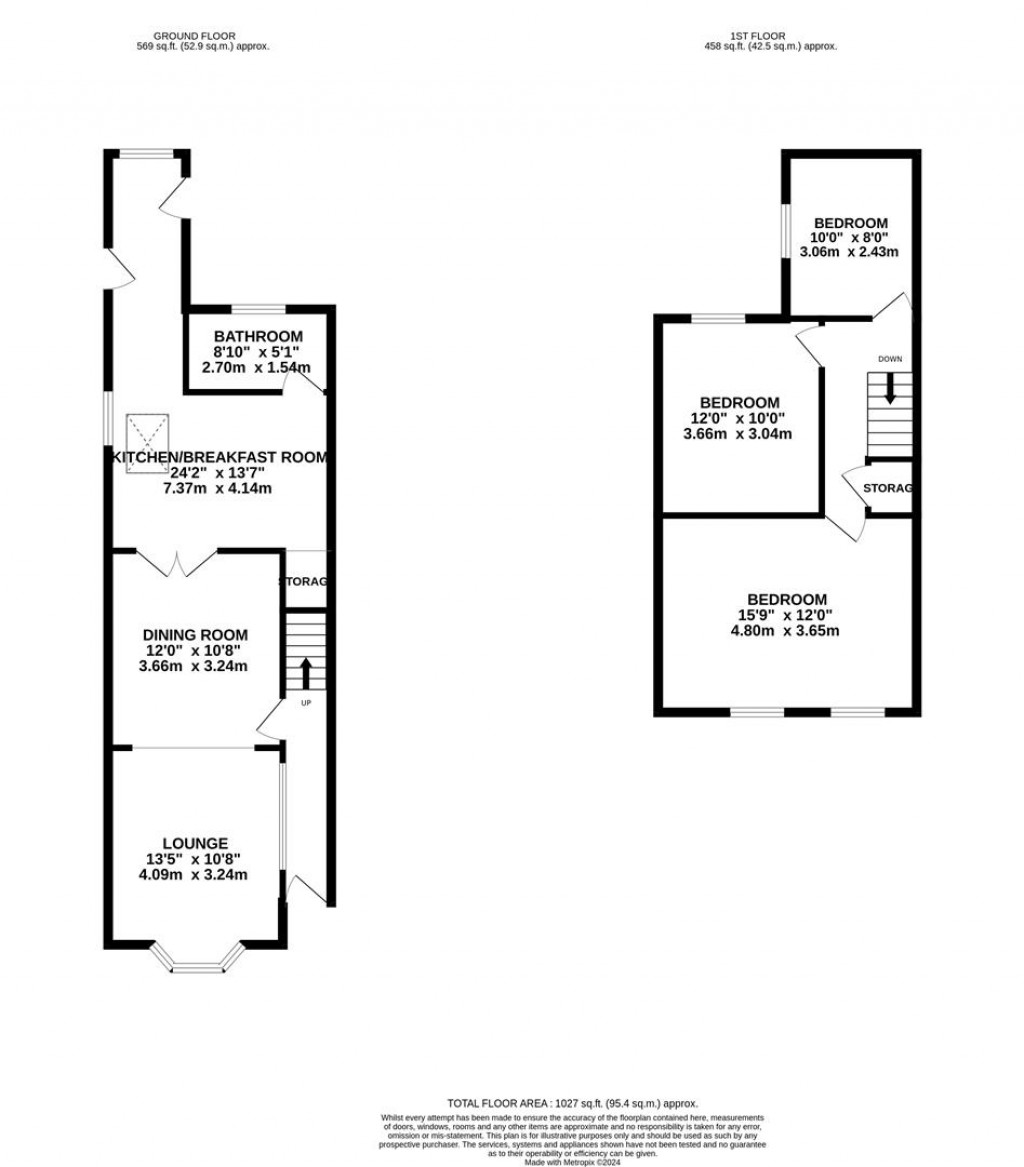 Floorplans For Cornwall Road, Kettering