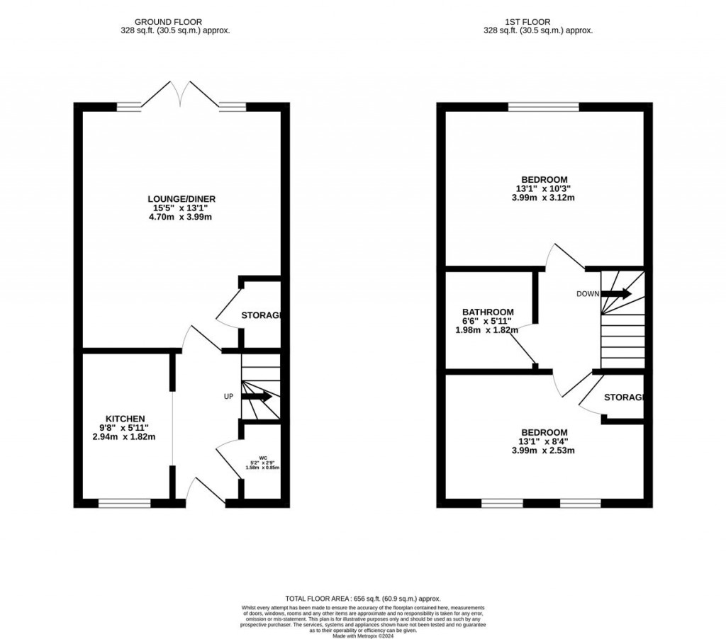 Floorplans For Elworthy Close, Barton Seagrave