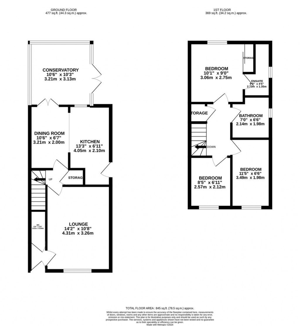 Floorplans For Shelland Close, Market Harborough