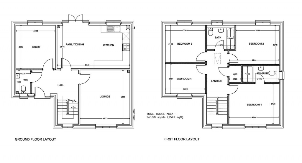 Floorplans For Lawton Drive, Kettering