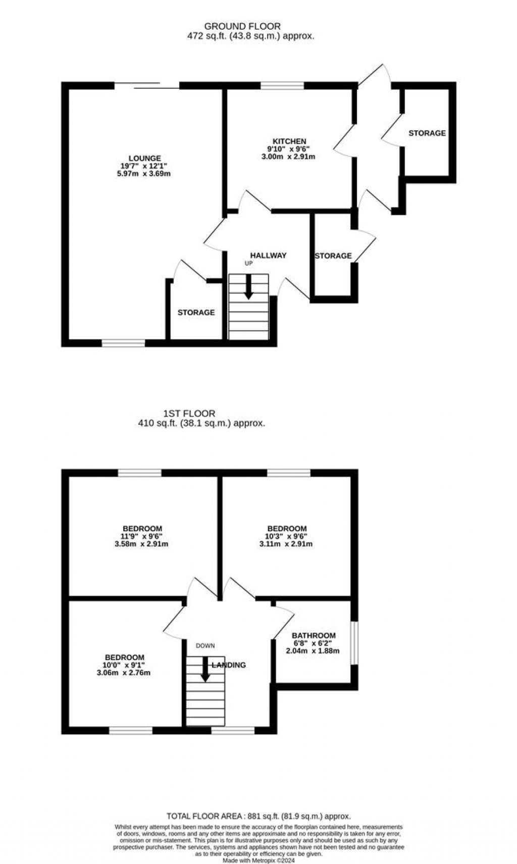 Floorplans For Kent Road, Wellingborough