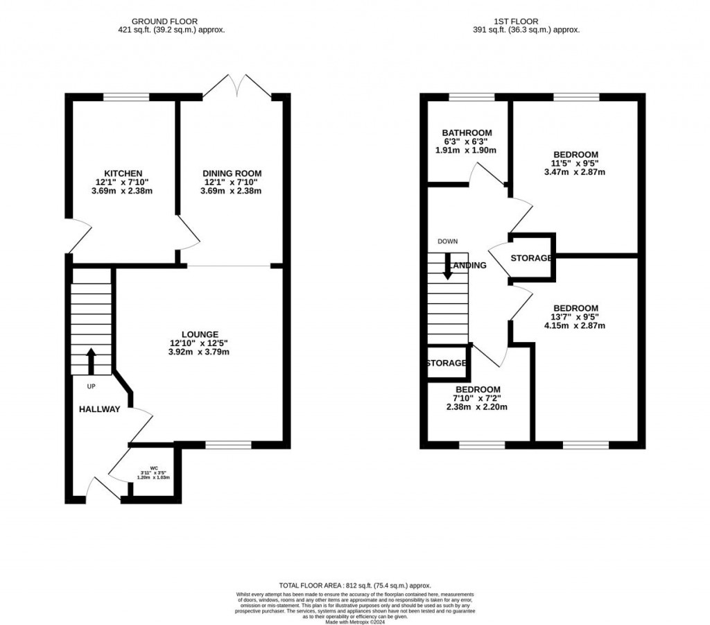 Floorplans For Betony Walk, Rushden