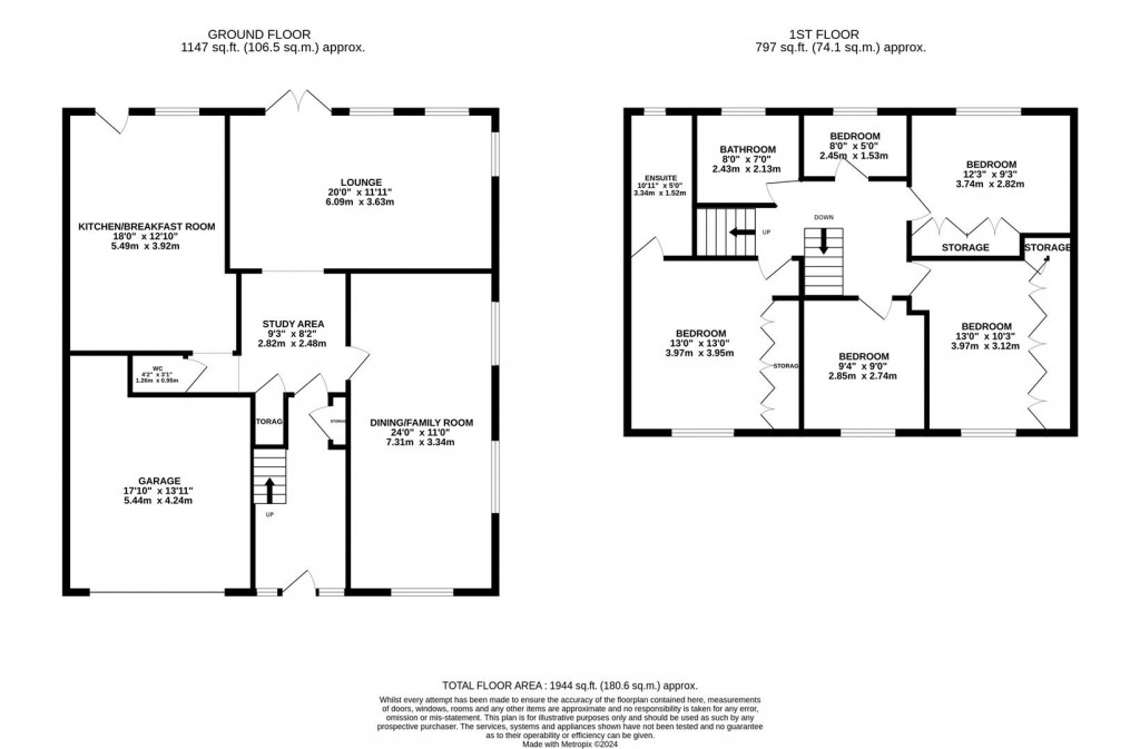 Floorplans For Fairway, Kibworth Beauchamp, Leicester