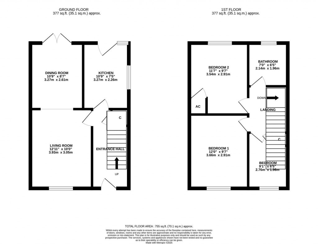 Floorplans For Braemar Close, Kettering