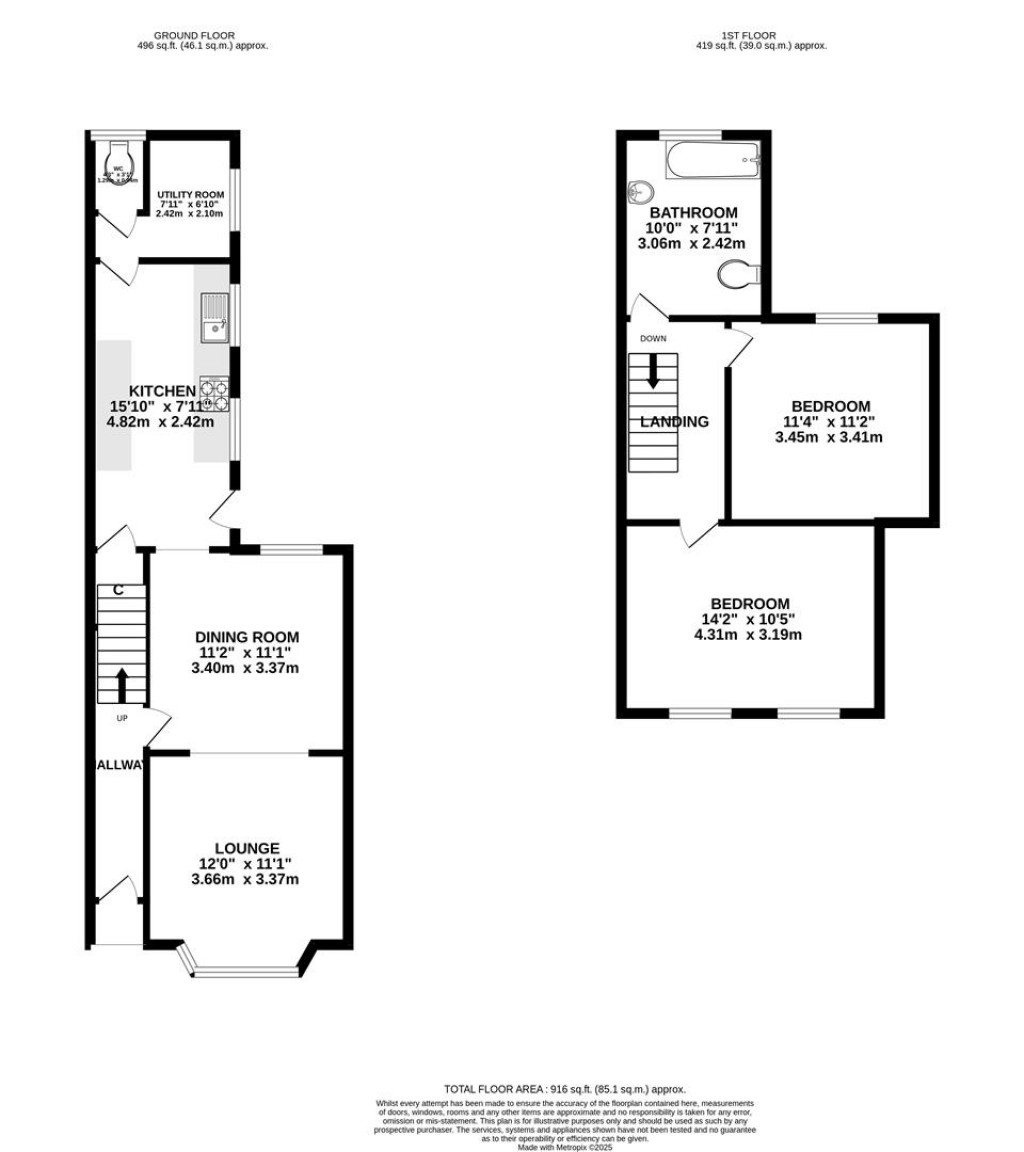 Floorplans For Caxton Street, Market Harborough