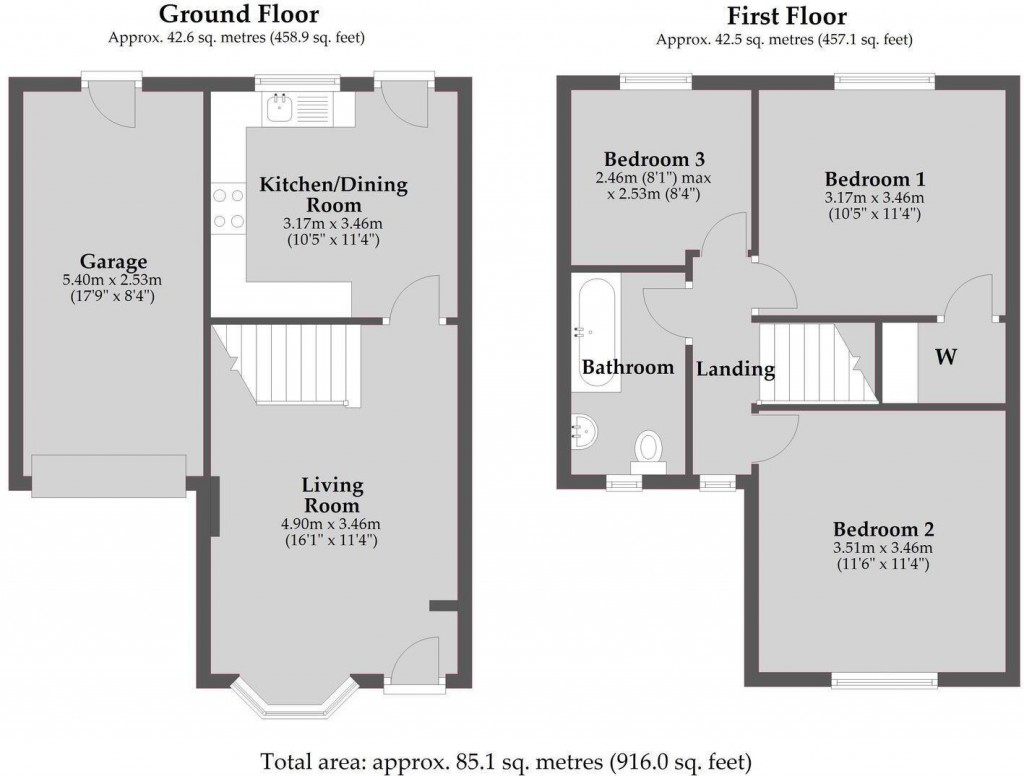 Floorplans For Bede Close, Higham Ferrers