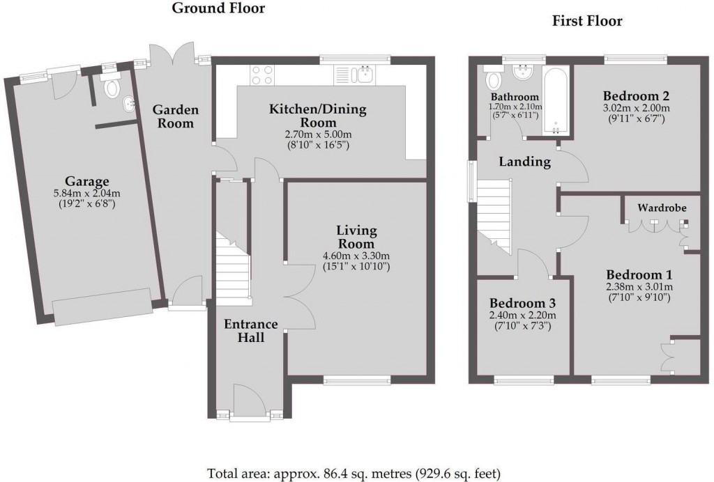 Floorplans For Clare Walk, Higham Ferrers
