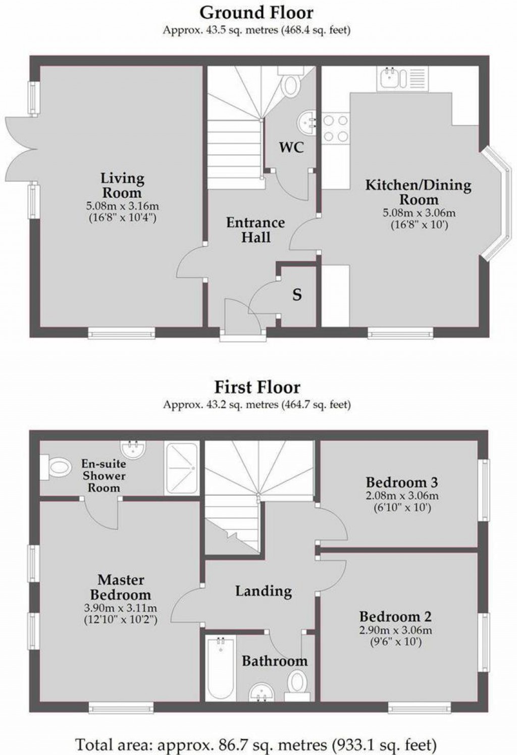 Floorplans For Acacia Crescent, Raunds
