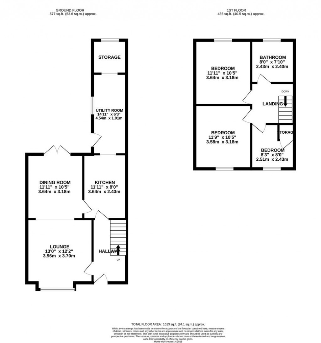 Floorplans For Tenter Close, Higham Ferrers