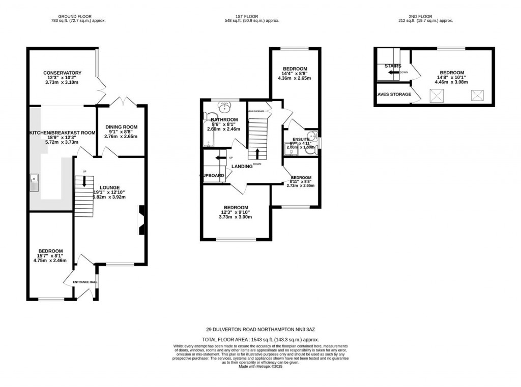 Floorplans For Dulverton Road, Northampton