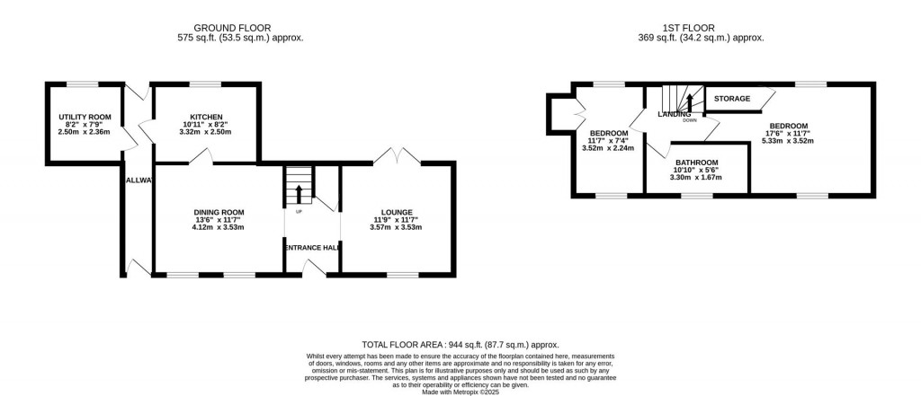 Floorplans For Main Street, Little Harrowden, Wellingborough