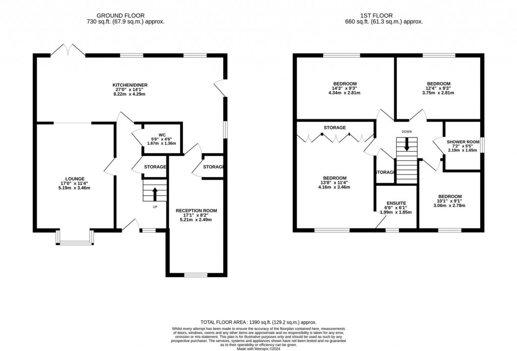 Floorplans For Burford Way, Wellingborough