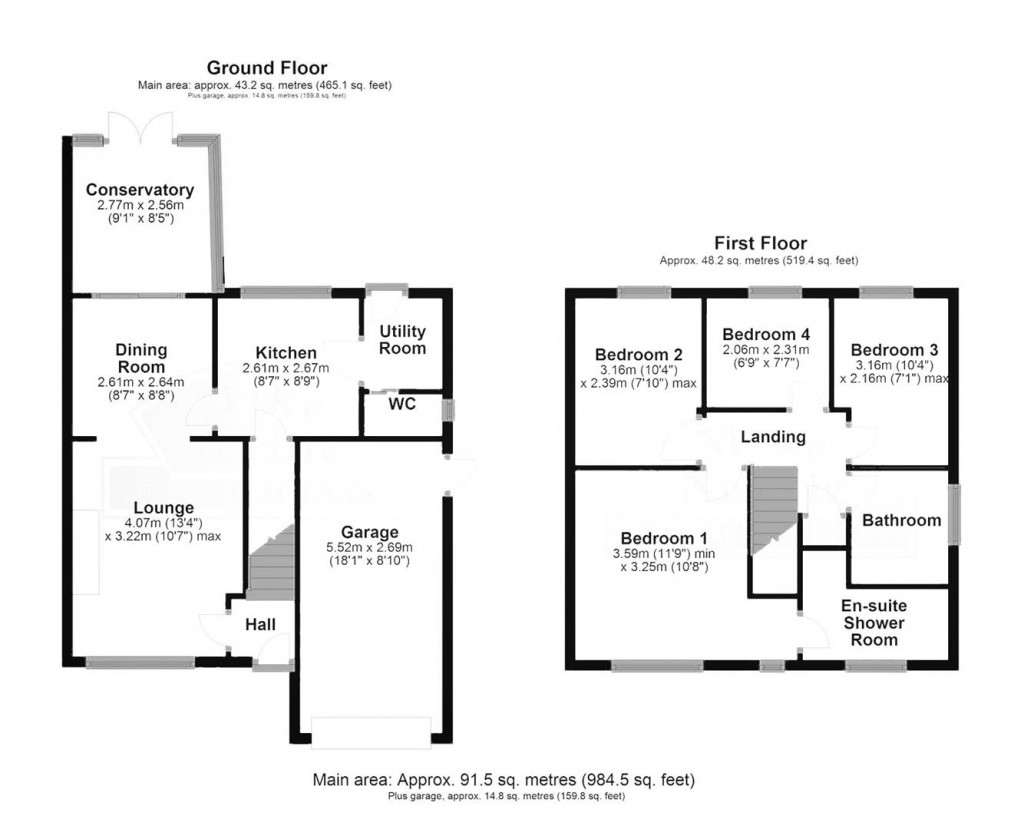 Floorplans For George Street, Higham Ferrers