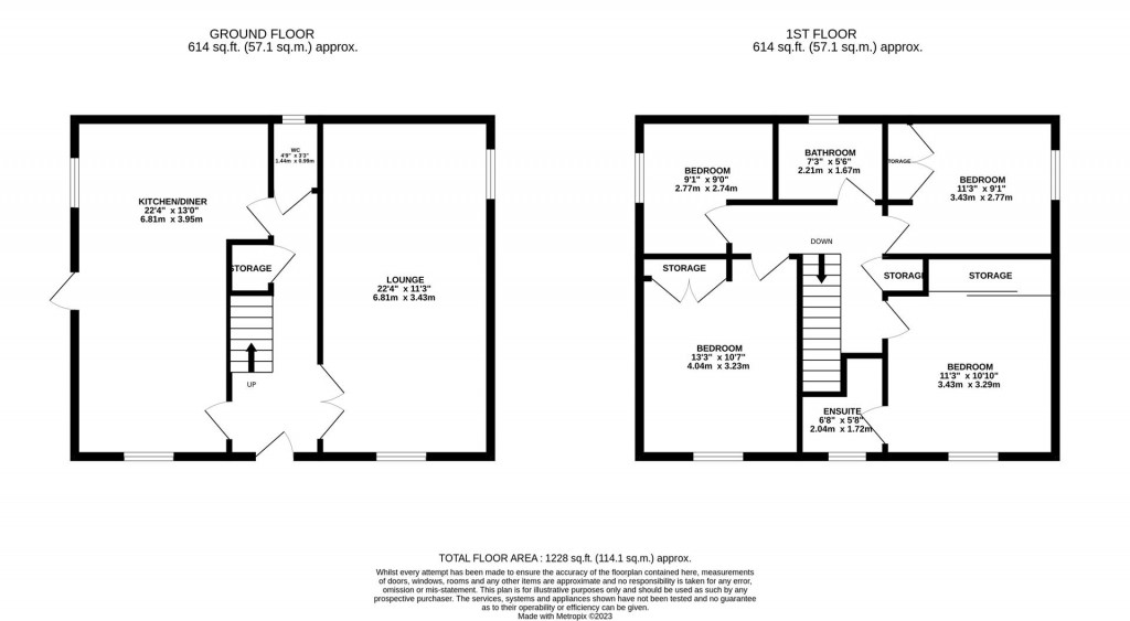 Floorplans For Peck Way, Rushden